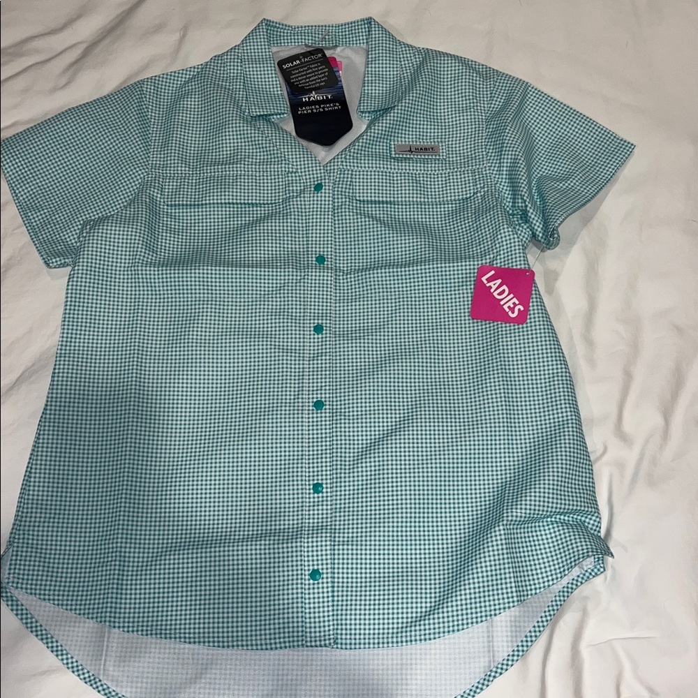 Habit Green Checkered Women's Fishing Shirt